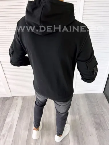 Hanorac barbati slim fit negru cu bretele 2649 P19-2.2